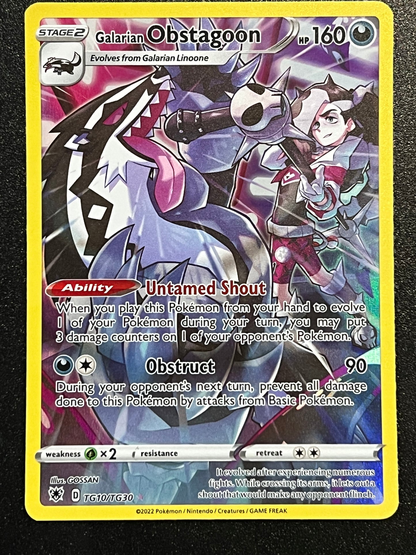 Galarian Obstagoon - TG10/TG30 Astral Radiance Rare Holo