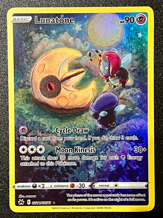 GG11/GG70 Lunatone - Pokémon Crown Zenith Holo Rare