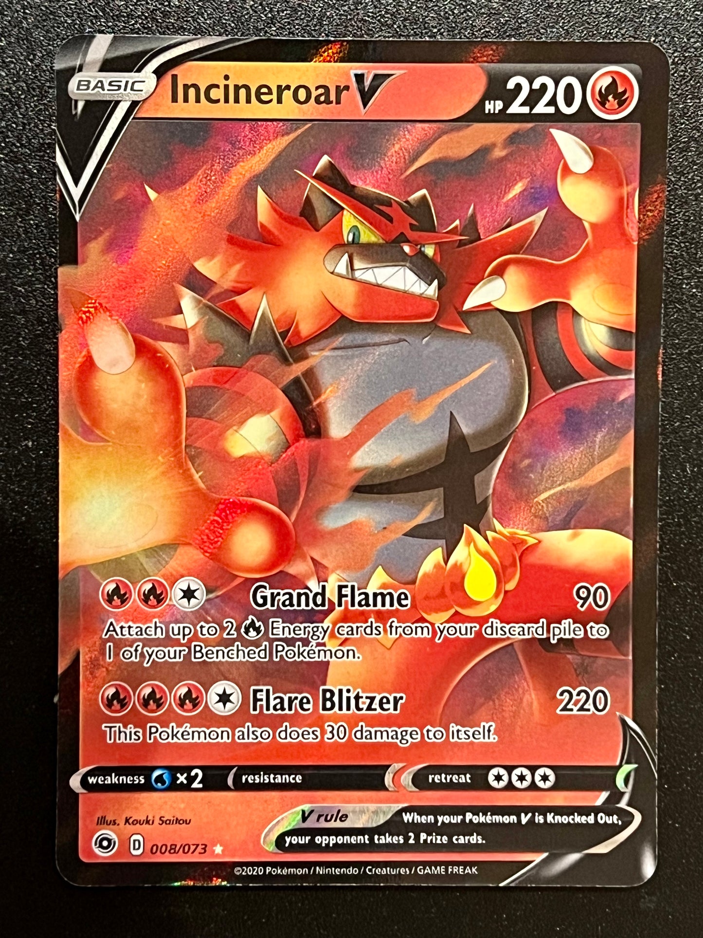 008/073 Incineroar V - Pokémon Champions Path Ultra Rare