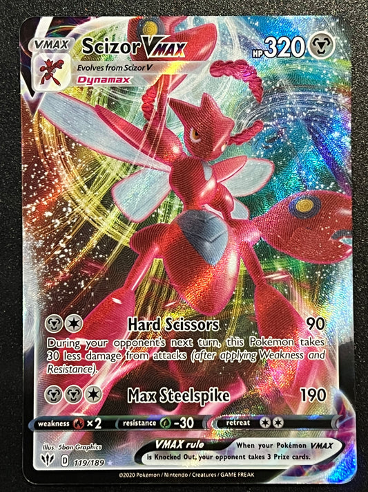 119/189 Scizor VMax - Pokémon Darkness Ablaze Ultra Rare