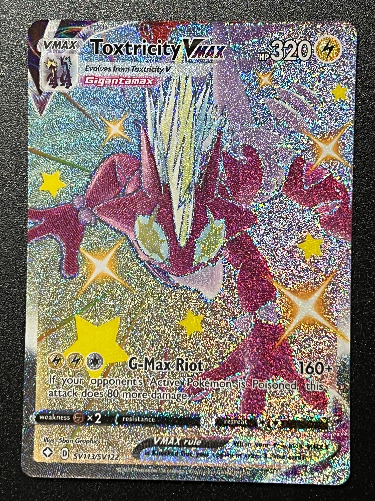 Toxtricity VMax - SV113/SV122 Shining Fates Rare Holo VMax