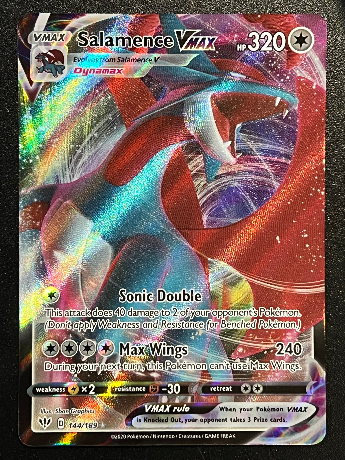 144/189 Salamence VMax - Pokémon Darkness Ablaze Ultra Rare