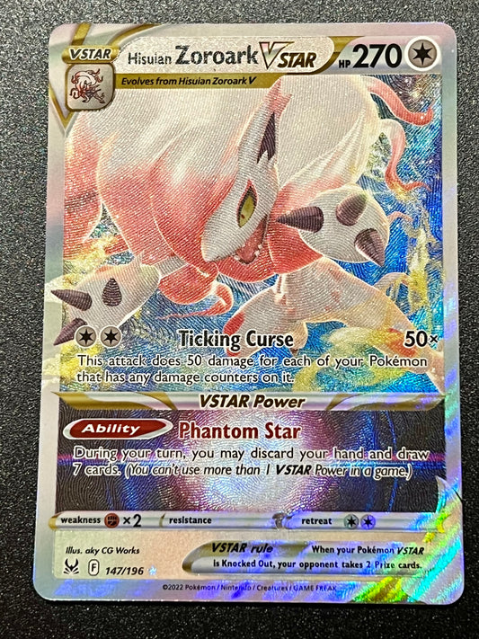 Hisuian Zoroark VStar - 147/196 Lost Origin Rare Holo VStar