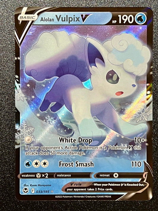 Alolan Vulpix V - 033/195 Silver Tempest Rare Holo