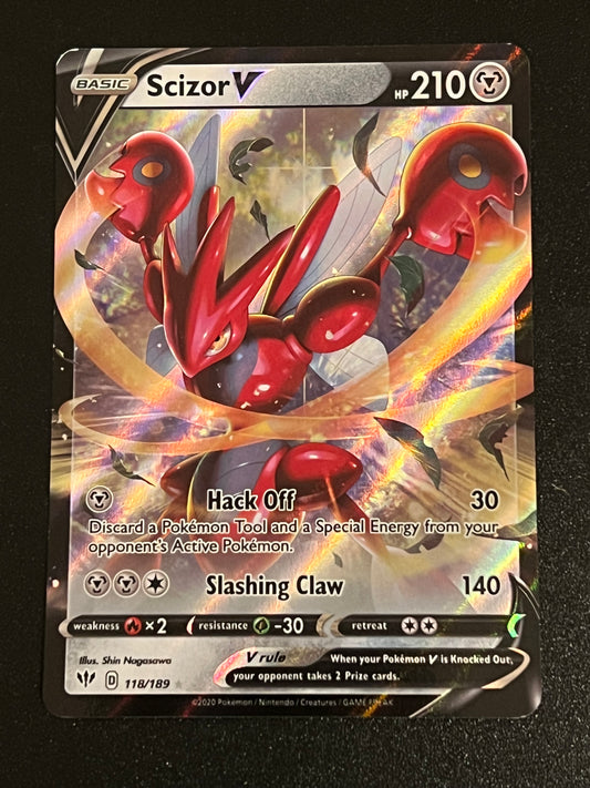 118/189 Scizor V - Pokémon Darkness Ablaze Ultra Rare