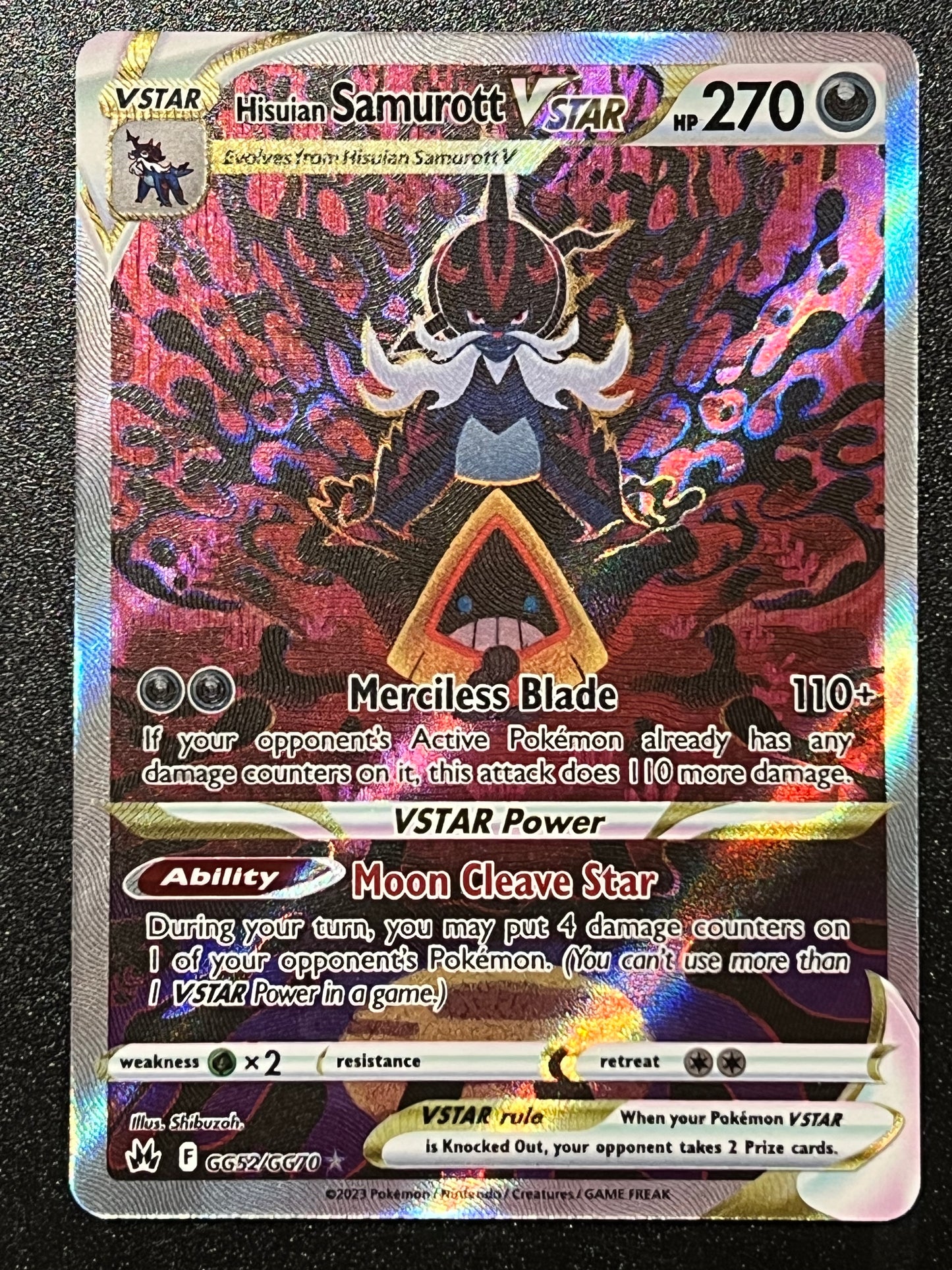 GG52/GG70 Hisuian Samurott VStar - Pokémon Crown Zenith Ultra Rare