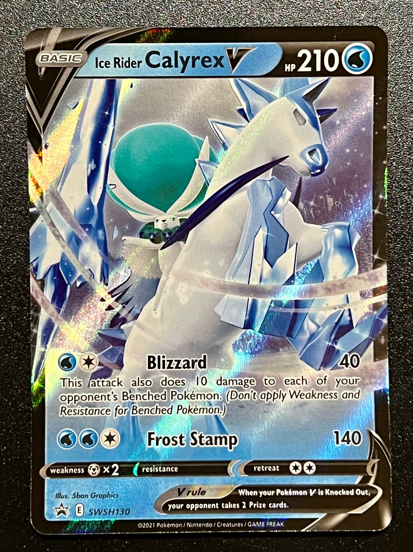 Ice Rider Calyrex V - SWSH130 Holo Promo Black Star