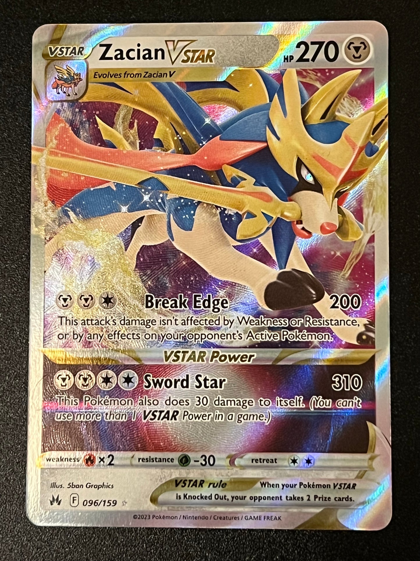 096/159 Zacian VStar - Pokémon Crown Zenith Ultra Rare