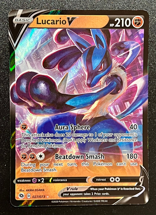 Lucario V - 027/073 Champions Path Rare Holo