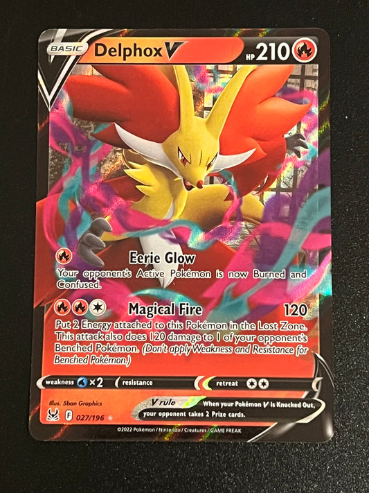 Delphox V - 027/196 Lost Origin Rare Holo