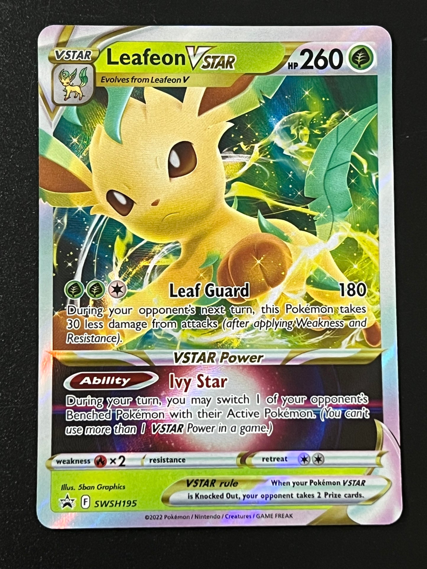 Leafeon VStar - SWSH195 Holo Promo Black Star