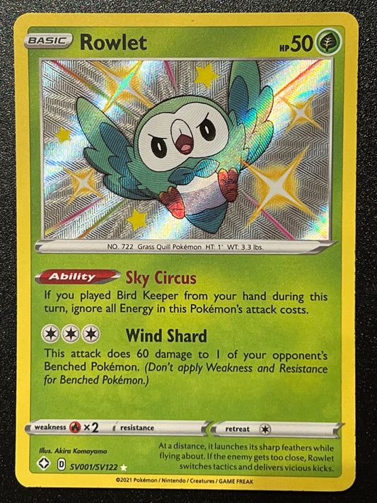 Rowlet - SV001/SV122 Shining Fates Rare Shiny Holo