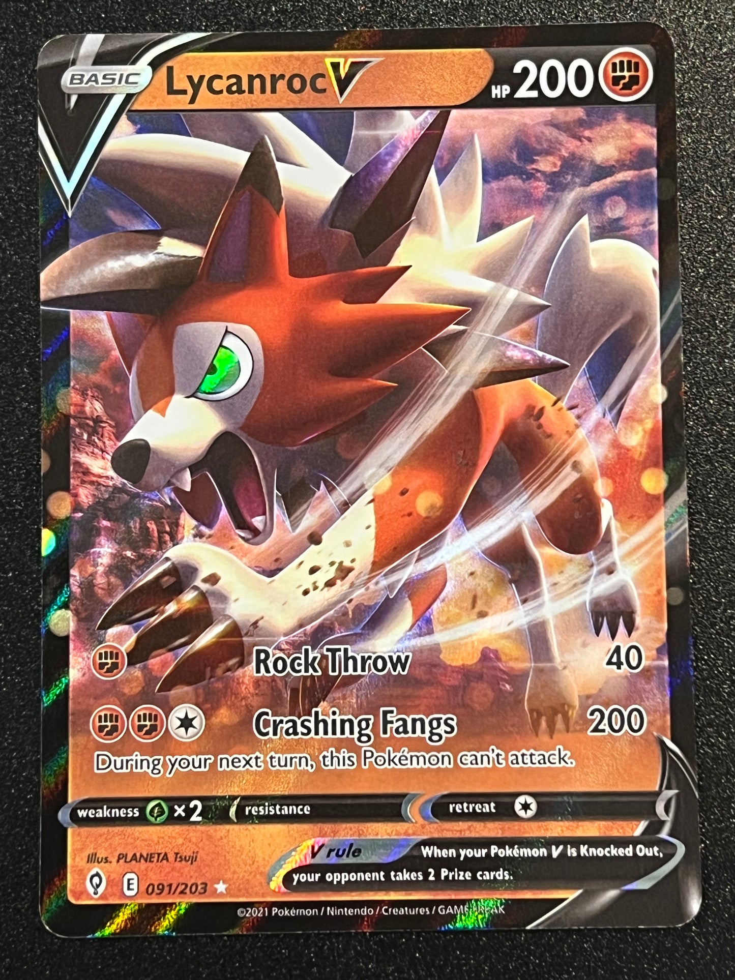 091/203 Lycanroc V - Evolving Skies Ultra Rare