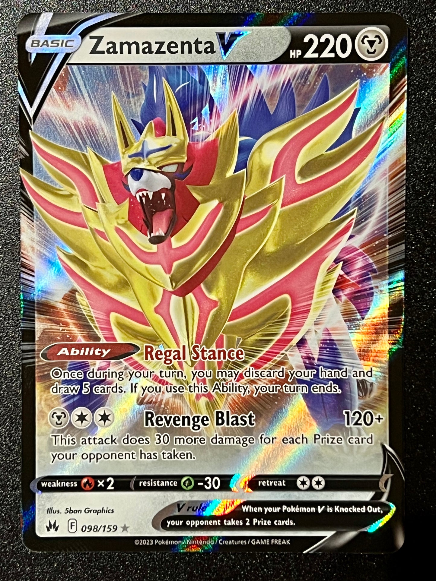 098/159 Zamazenta V - Pokémon Crown Zenith Ultra Rare