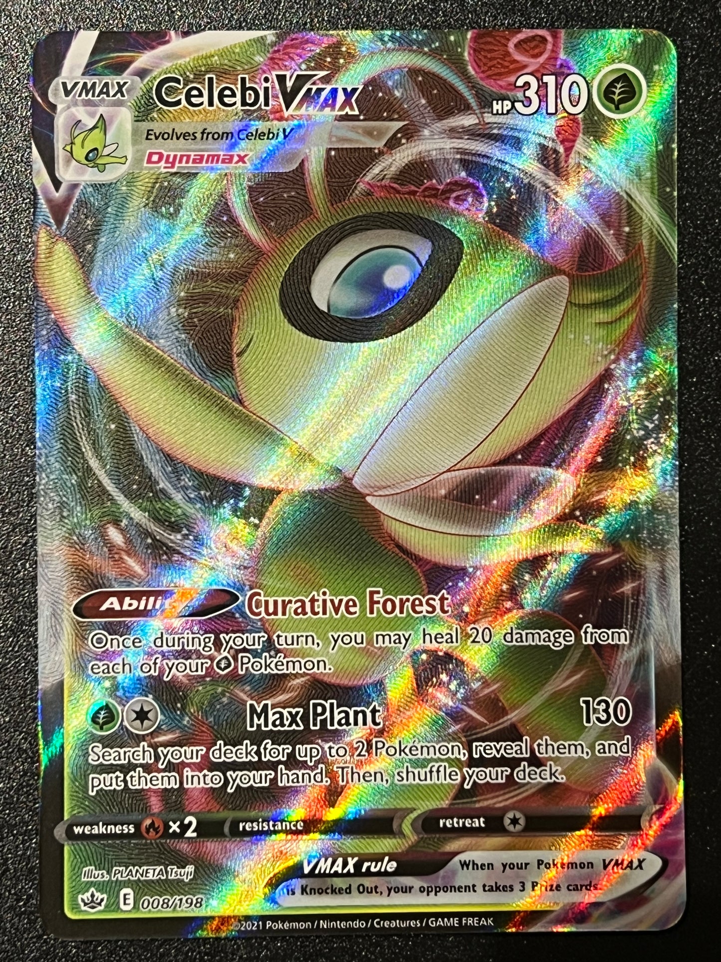 Celebi VMax- 008/198 Chilling Reign Rare Holo VMax