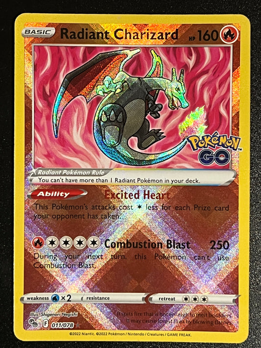 Radiant Charizard - 011/078 Pokémon Go Rare Holo