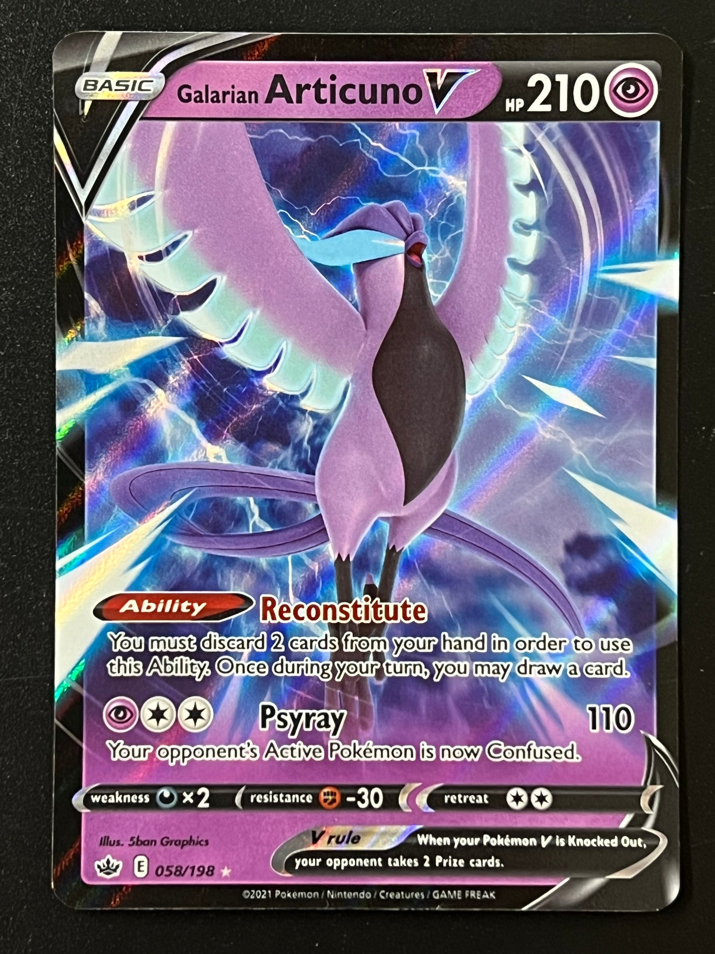 Galarian Articuno V - 058/198 Chilling Reign Rare Holo V