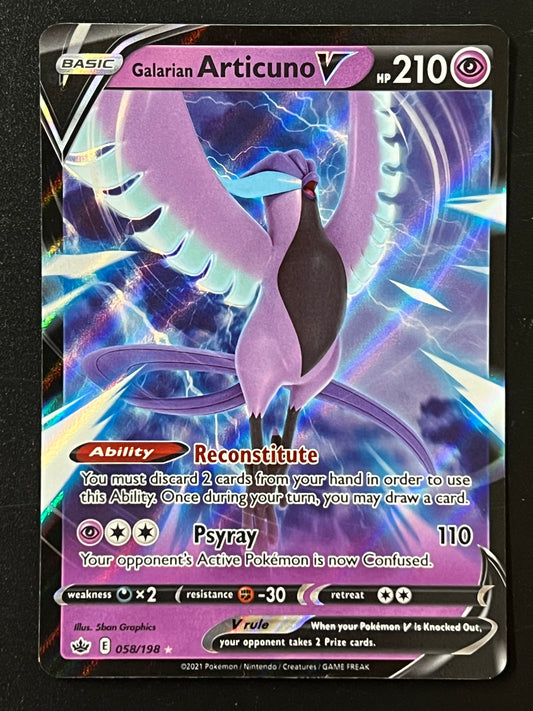 058/198 Galarian Articuno V - Pokémon Chilling Reign Ultra Rare