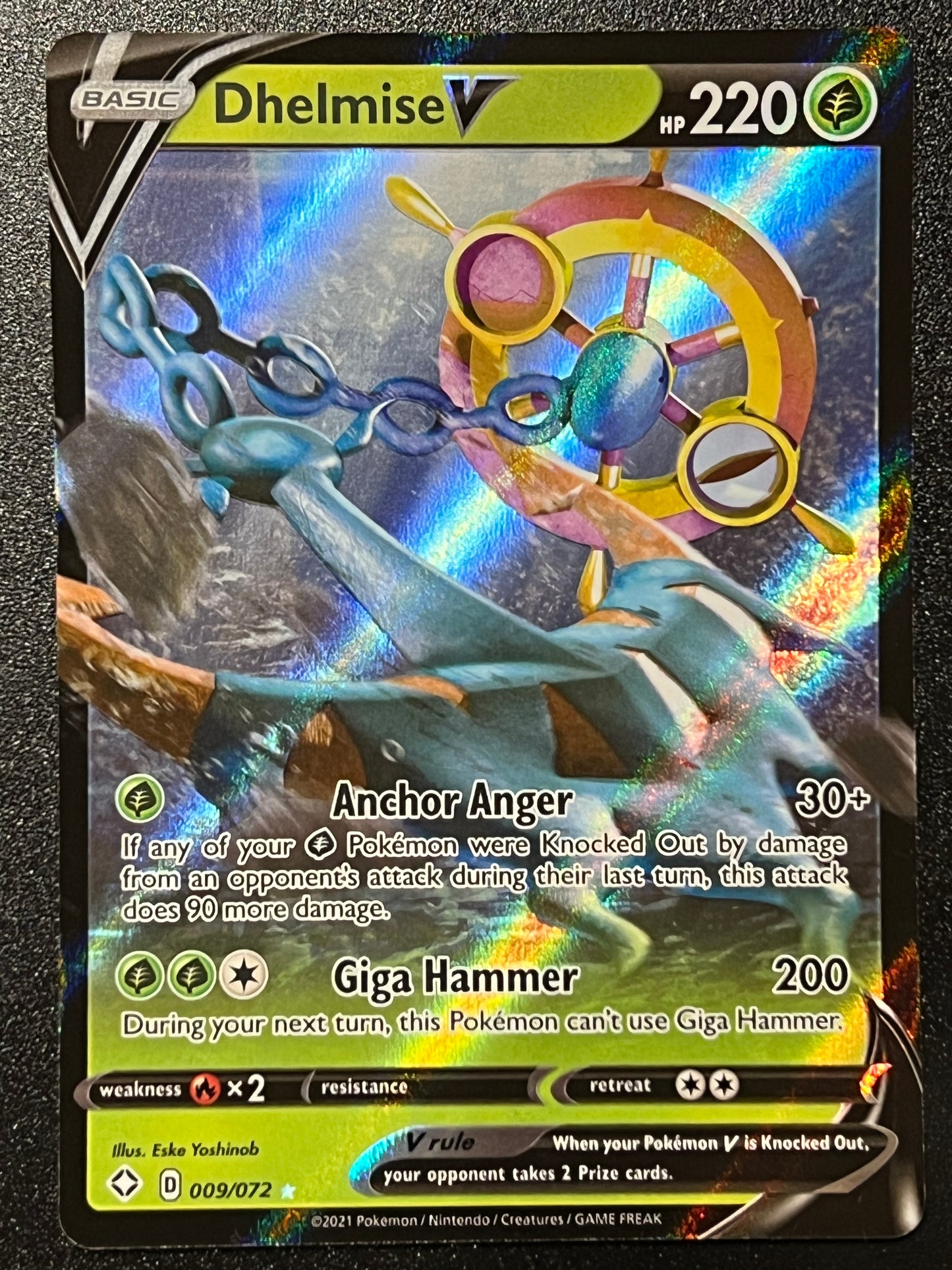 Dhelmise V - 009/072 Shining Fates Rare Holo V