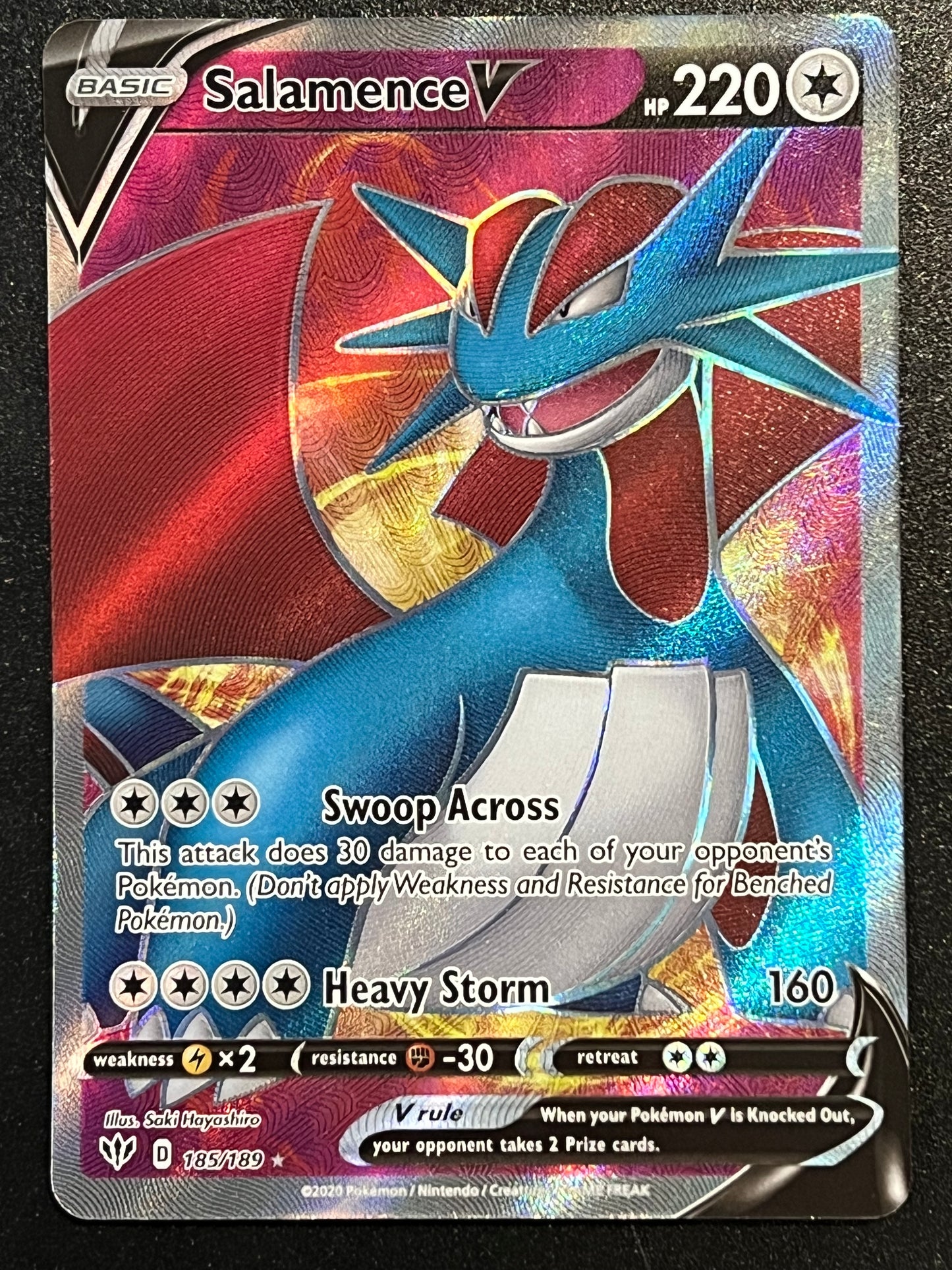 185/189 Salamence V - Pokémon Darkness Ablaze Full Art