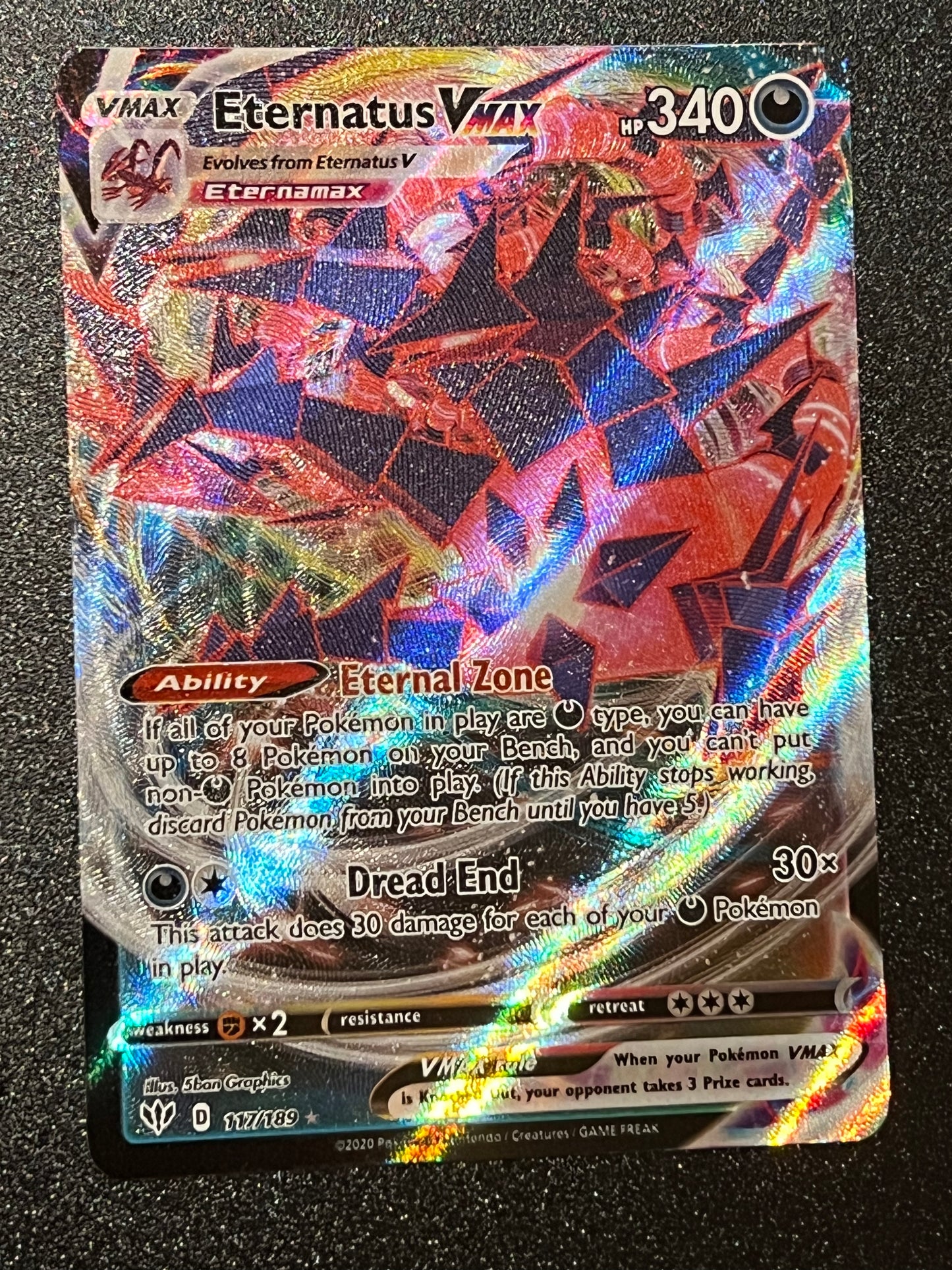 117/189 Eternatus VMax - Pokémon Darkness Ablaze Ultra Rare