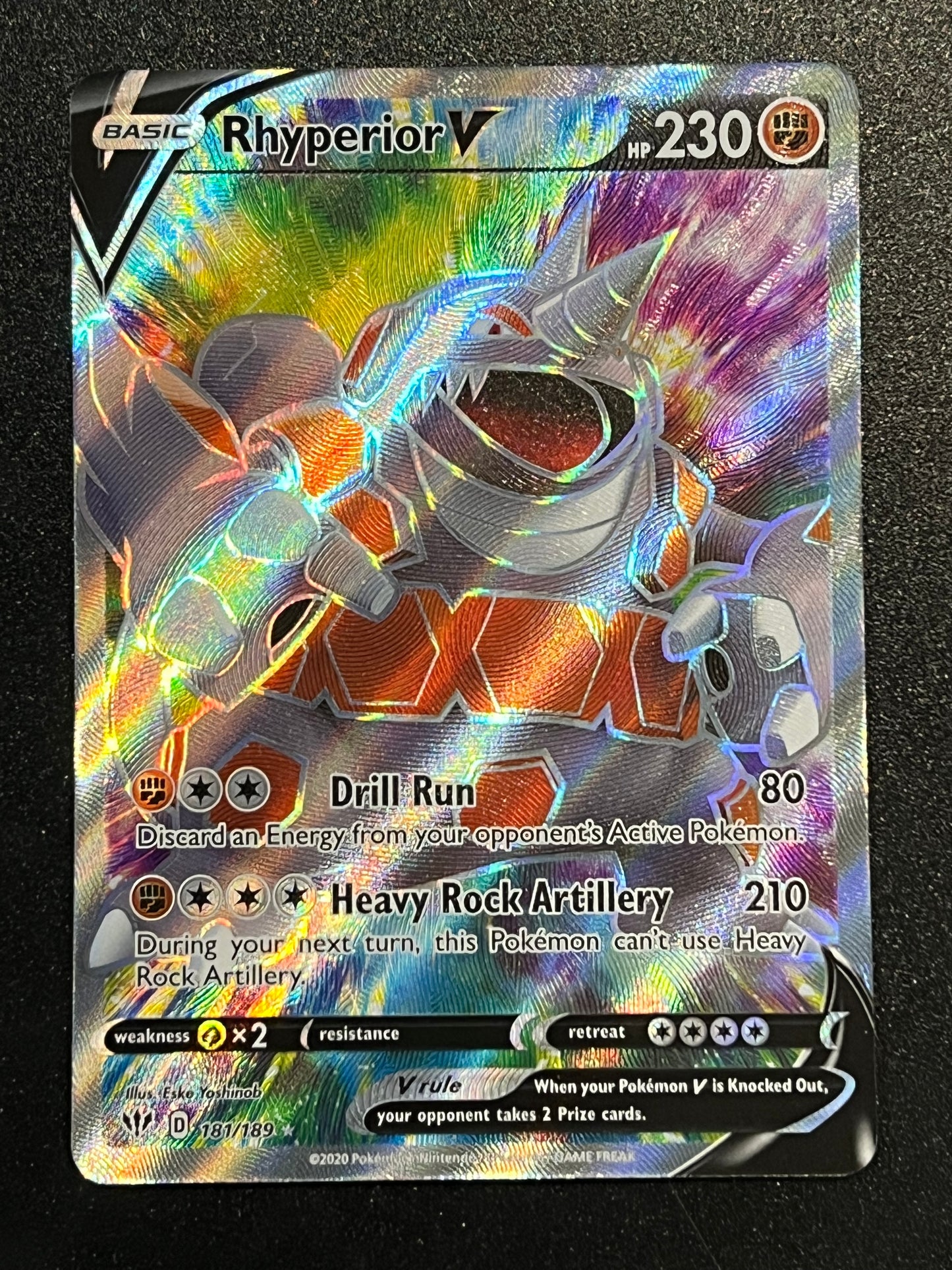 181/189 Rhyperior V - Pokémon Darkness Ablaze Full Art