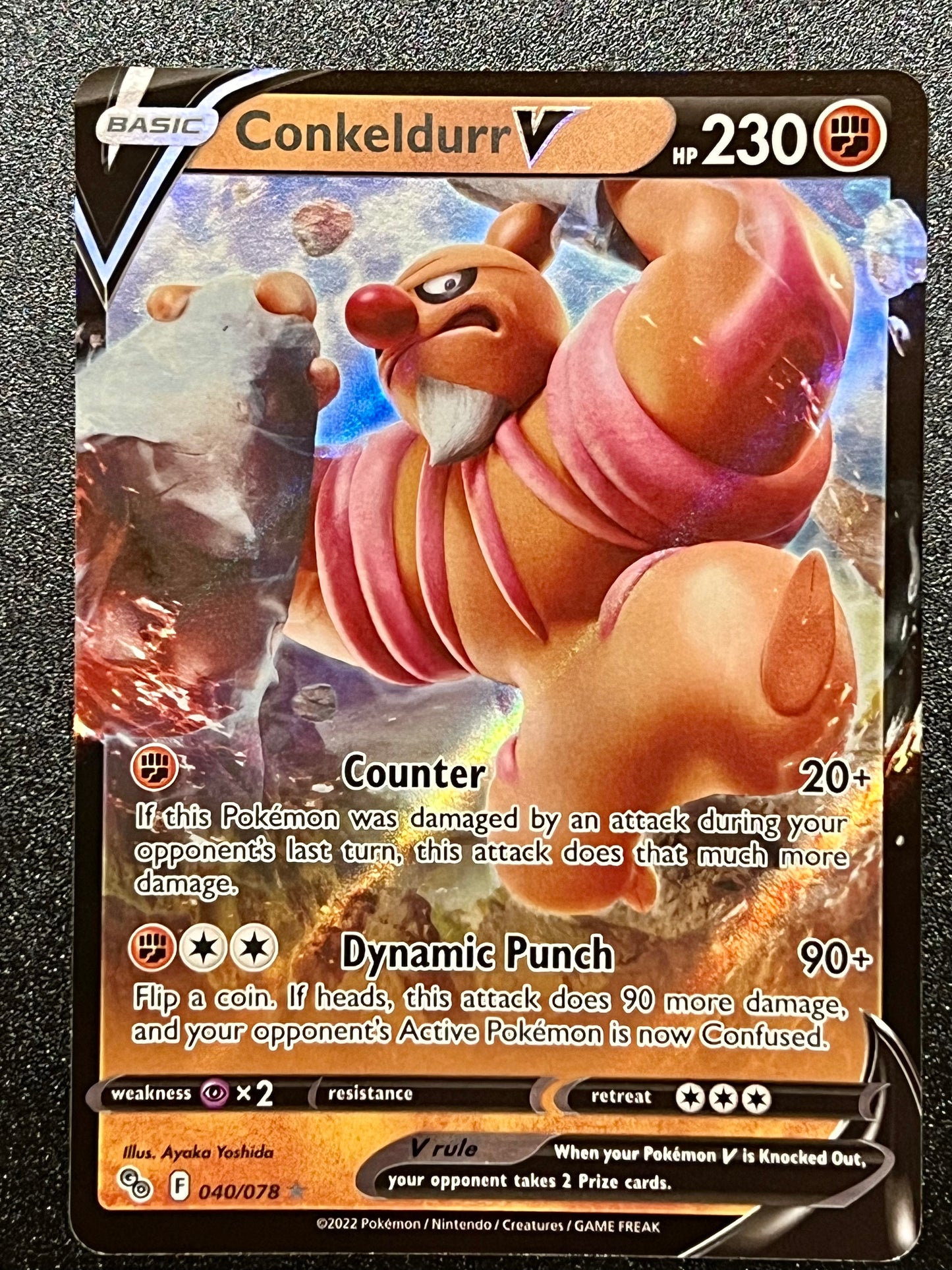 Conkeldurr V - 040/078 Pokémon Go Rare Holo V