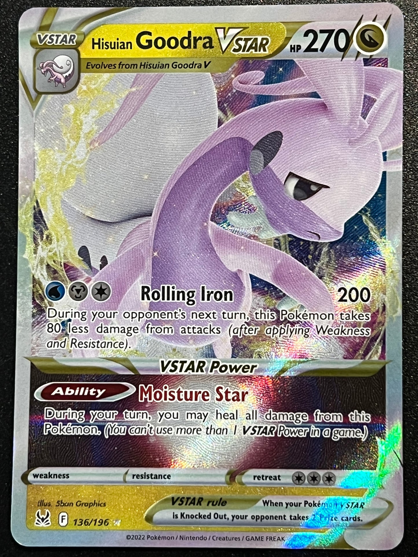 Hisuian Goodra VStar - 136/196 Lost Origin Rare Holo VStar