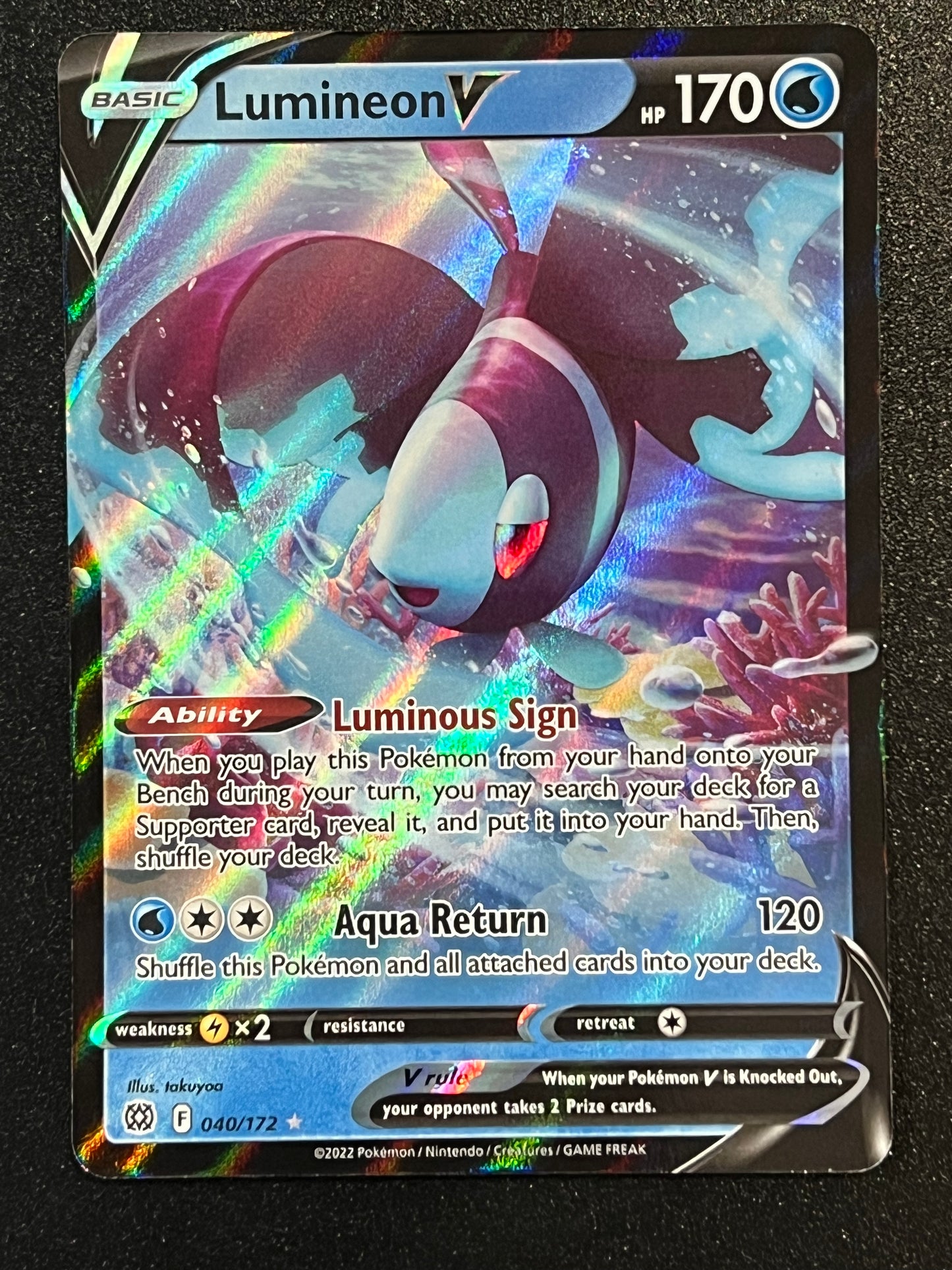 Lumineon V - 040/172 Brilliant Stars Rare Holo V