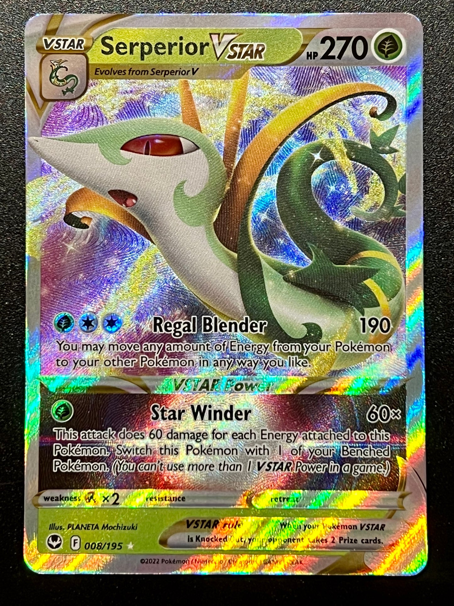 008/195 Serperior VStar - Pokémon Silver Tempest Ultra Rare