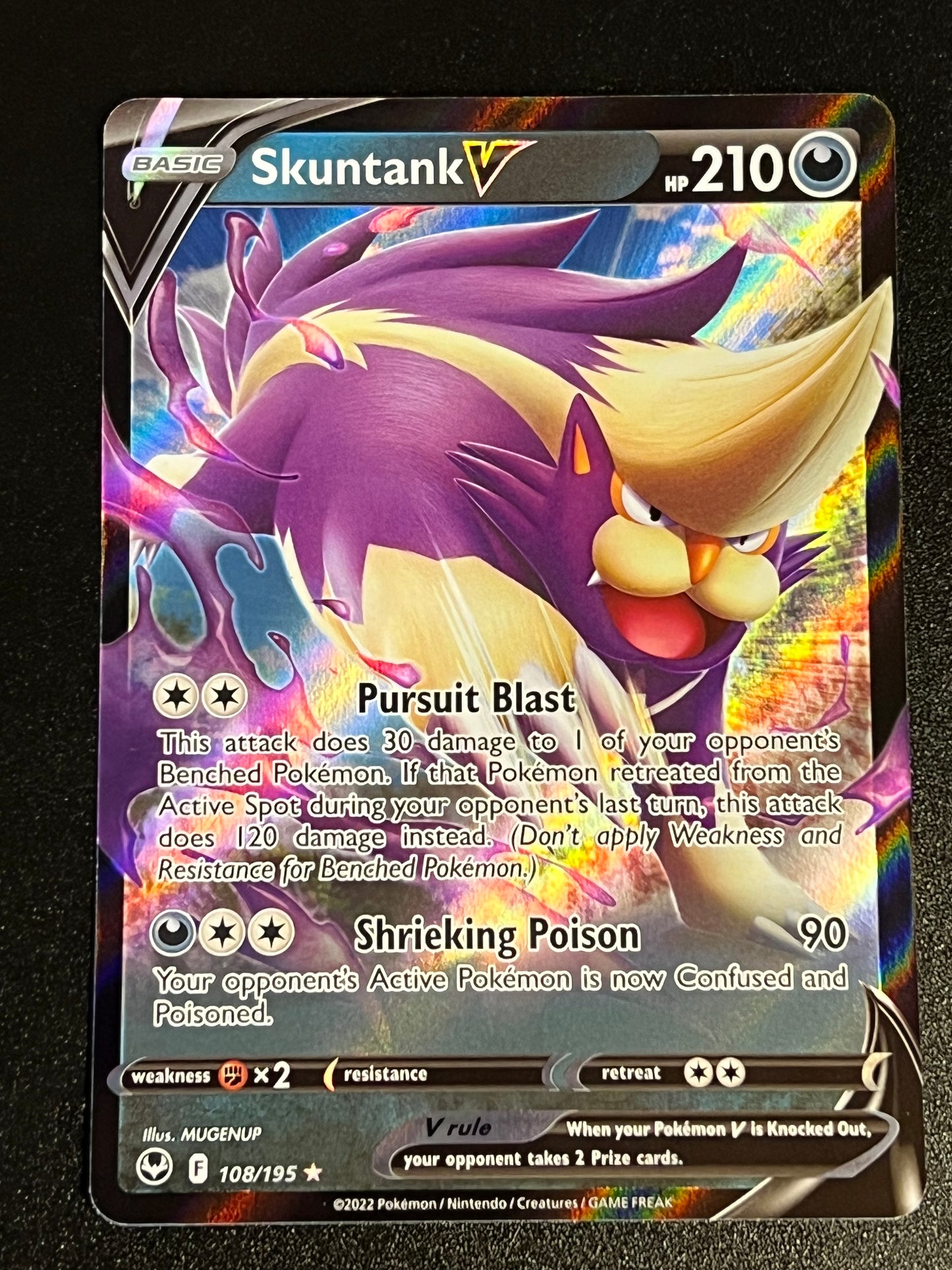 108/195 Skuntank V - Pokémon Silver Tempest Ultra Rare