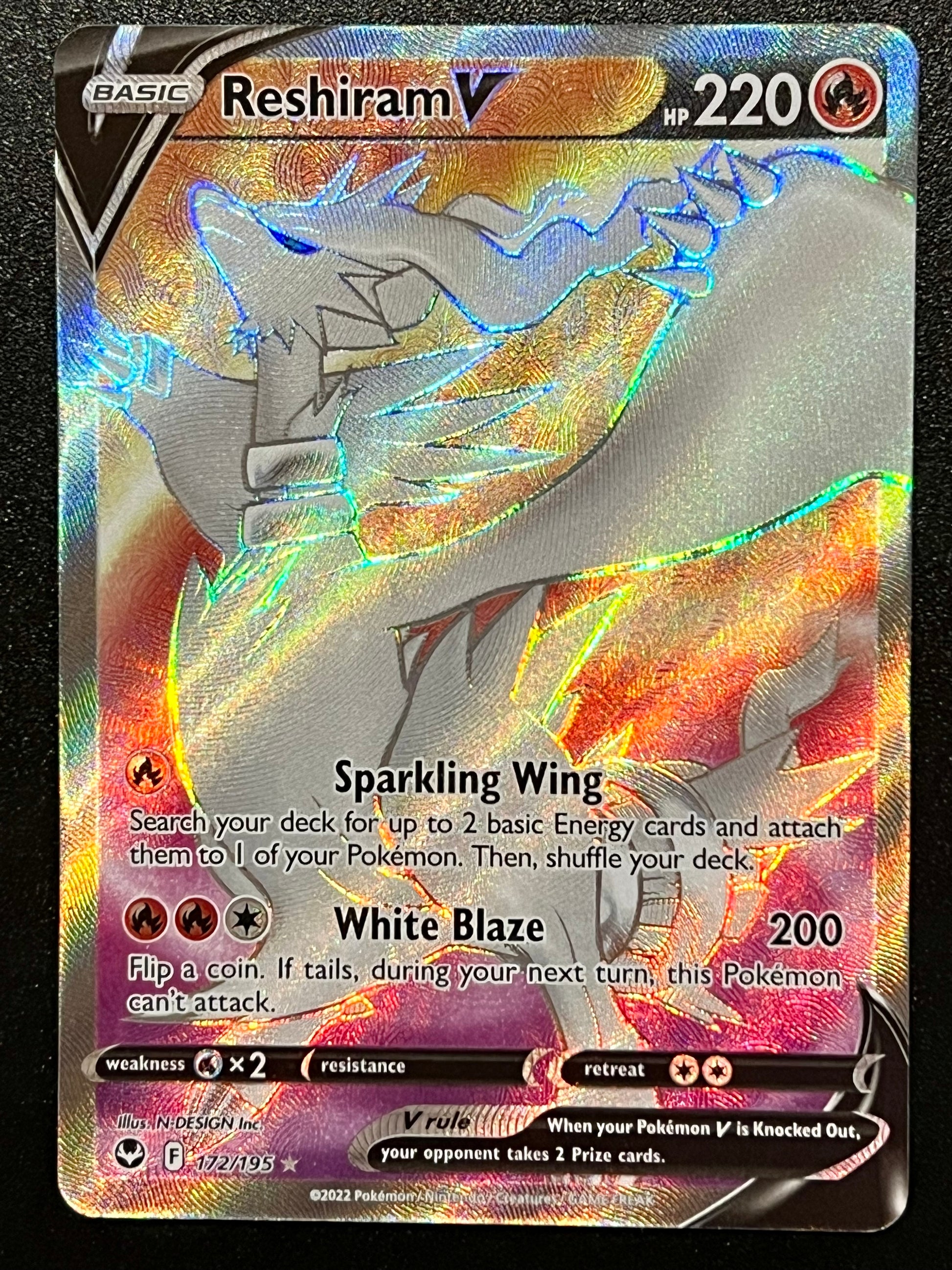 POKEMON RESHIRAM V SILVER TEMPEST ULTRA RARE 024/195 (ENGLISH VERSION)