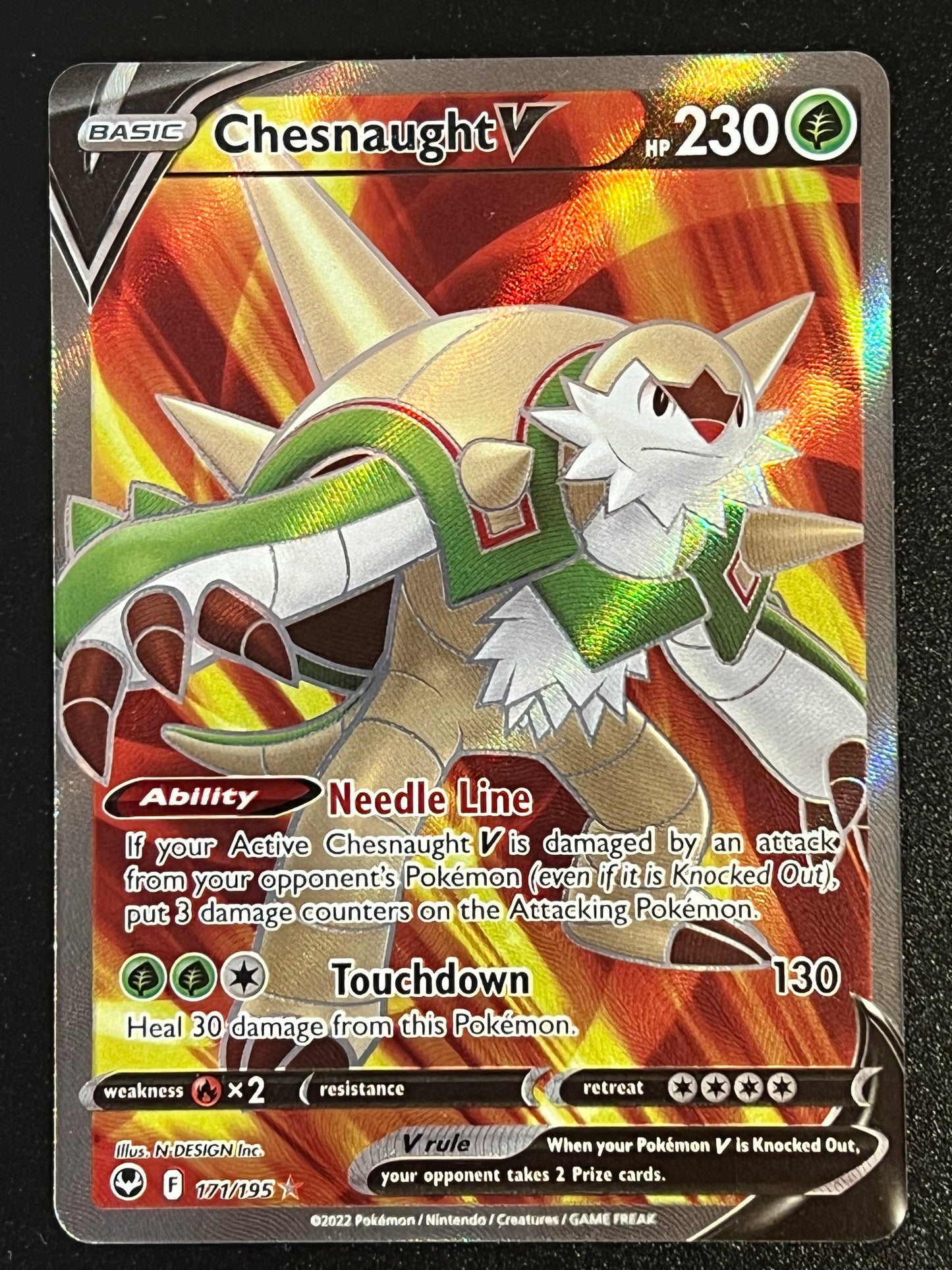 Chesnaught V - 171/195 Silver Tempest Ultra Rare Full Art Holo